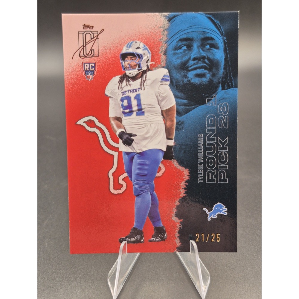 2025 Topps Signature Class Tyleik Williams #157 Rookies Red /25 (RC) Lions SP